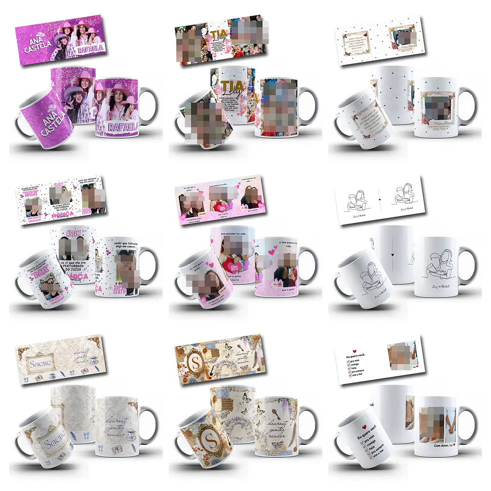 100 Artes para Caneca com Temas diversos Arquivo Editável 2