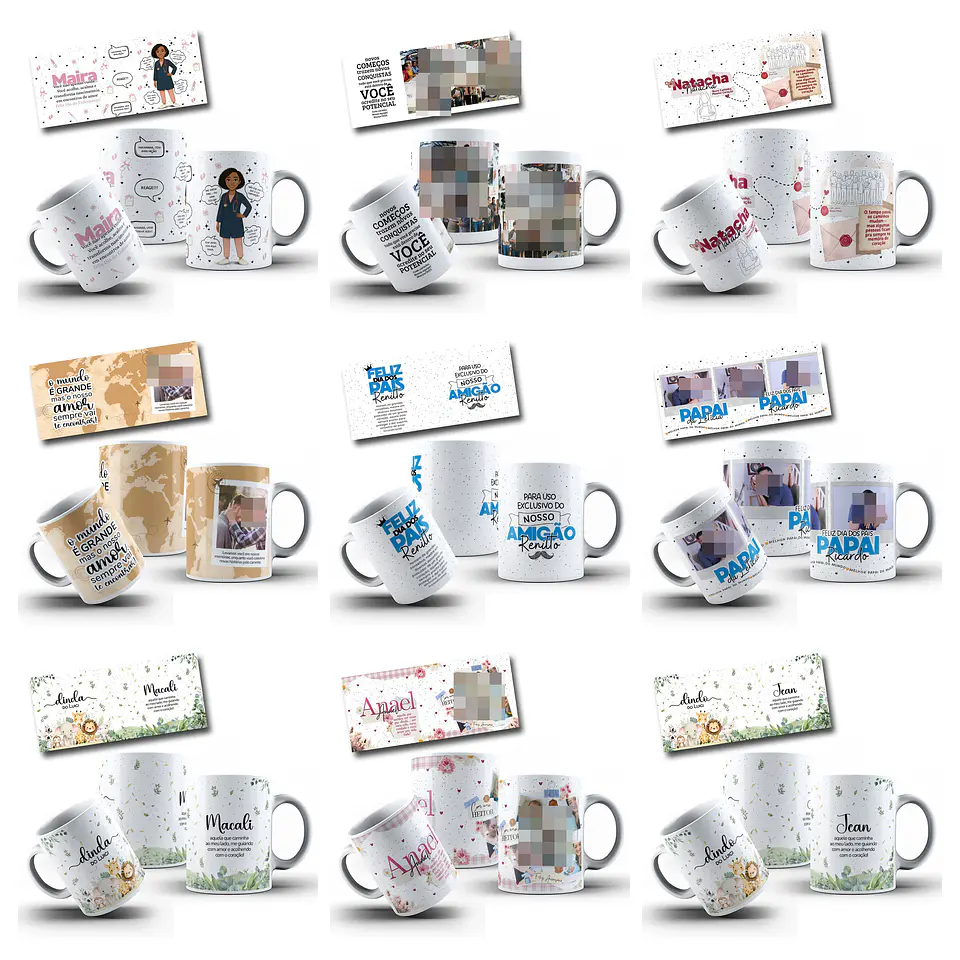 100 Artes para Caneca com Temas diversos Arquivo Editável 4