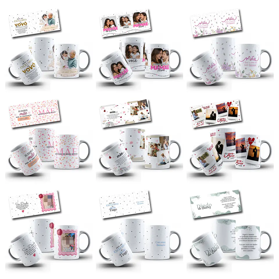 100 Artes para Caneca com Temas diversos Arquivo Editável 6