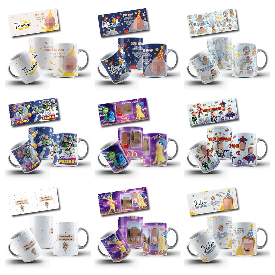 100 Artes para Caneca com Temas diversos Arquivo Editável 7