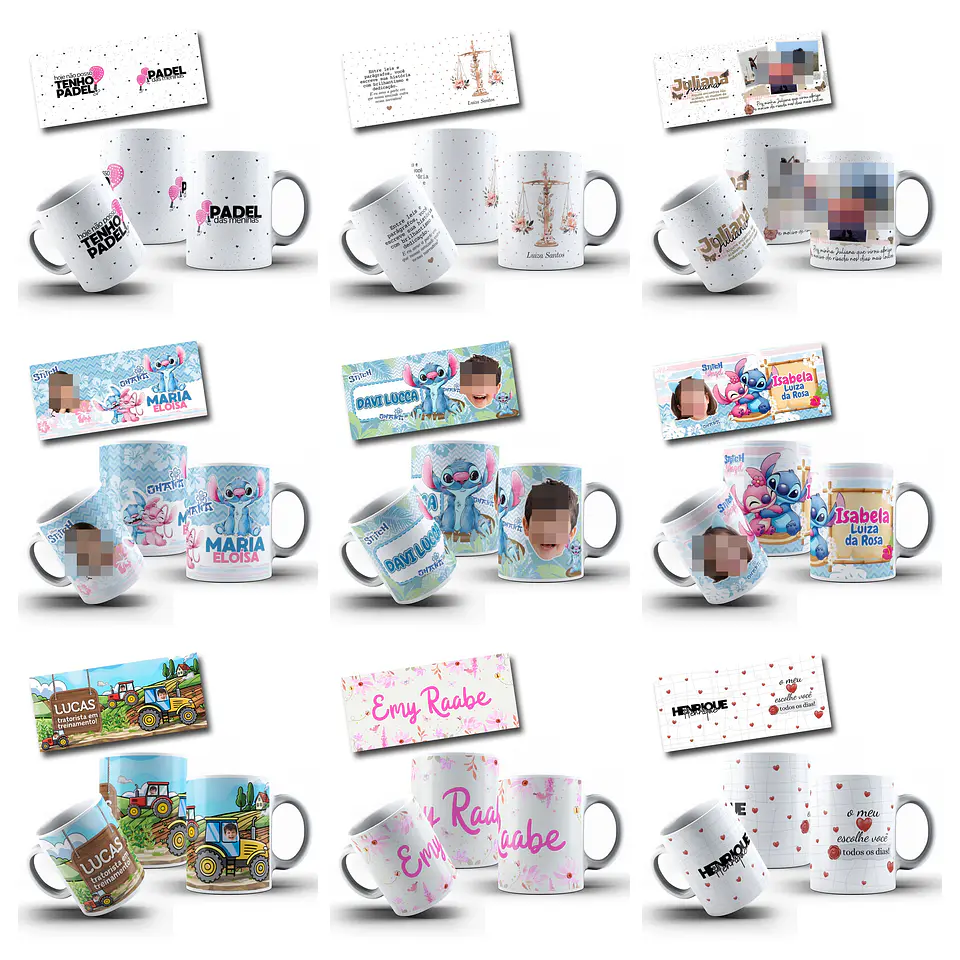 100 Artes para Caneca com Temas diversos Arquivo Editável 9