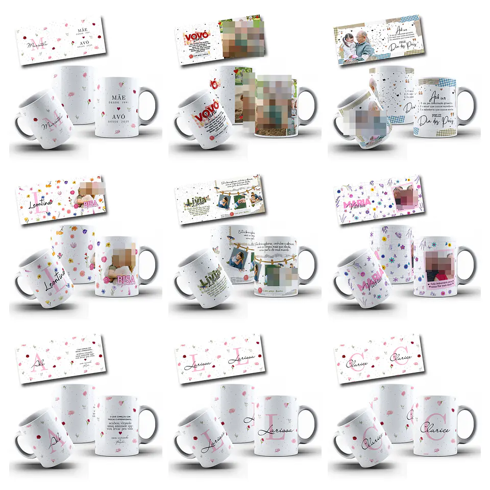 100 Artes para Caneca com Temas diversos Arquivo Editável 11