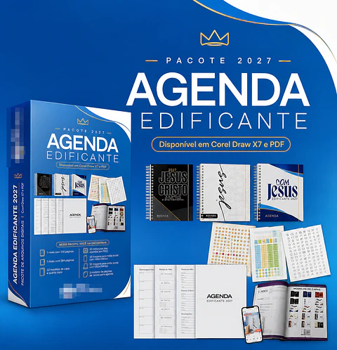 Arquivo Encadernação Agenda Edificante Religião Gospel Arquivo Editável 