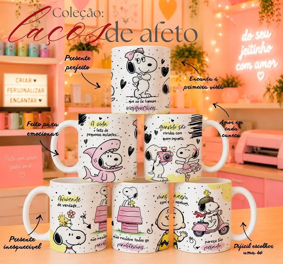8 Artes para Caneca Laços de Afeto Snoop Arquivo Editável  1