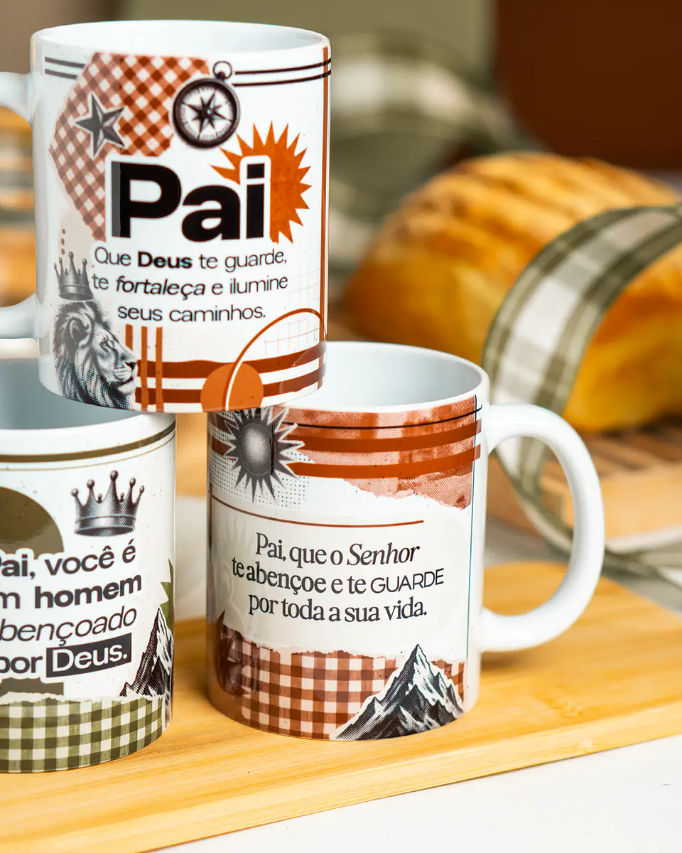 15 Artes para Caneca Pai é Benção Dia dos Pais Arquivo em Png 1