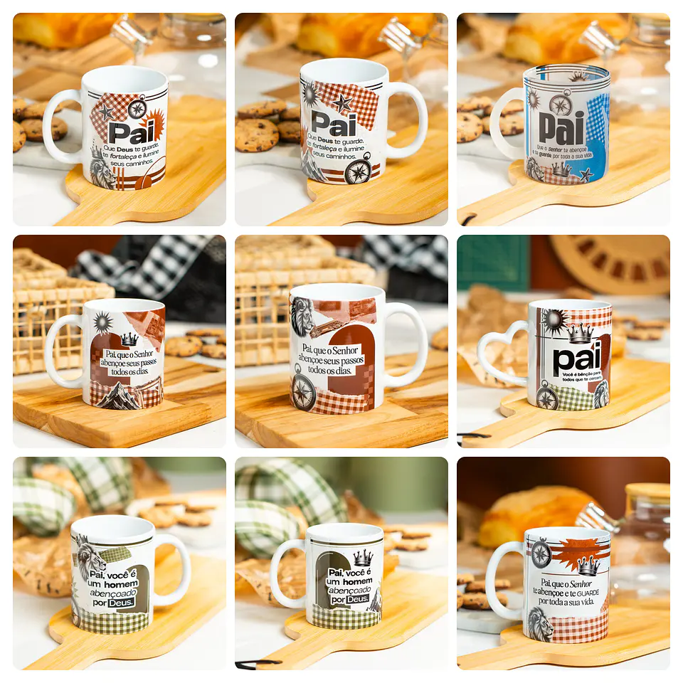 15 Artes para Caneca Pai é Benção Dia dos Pais Arquivo em Png 2