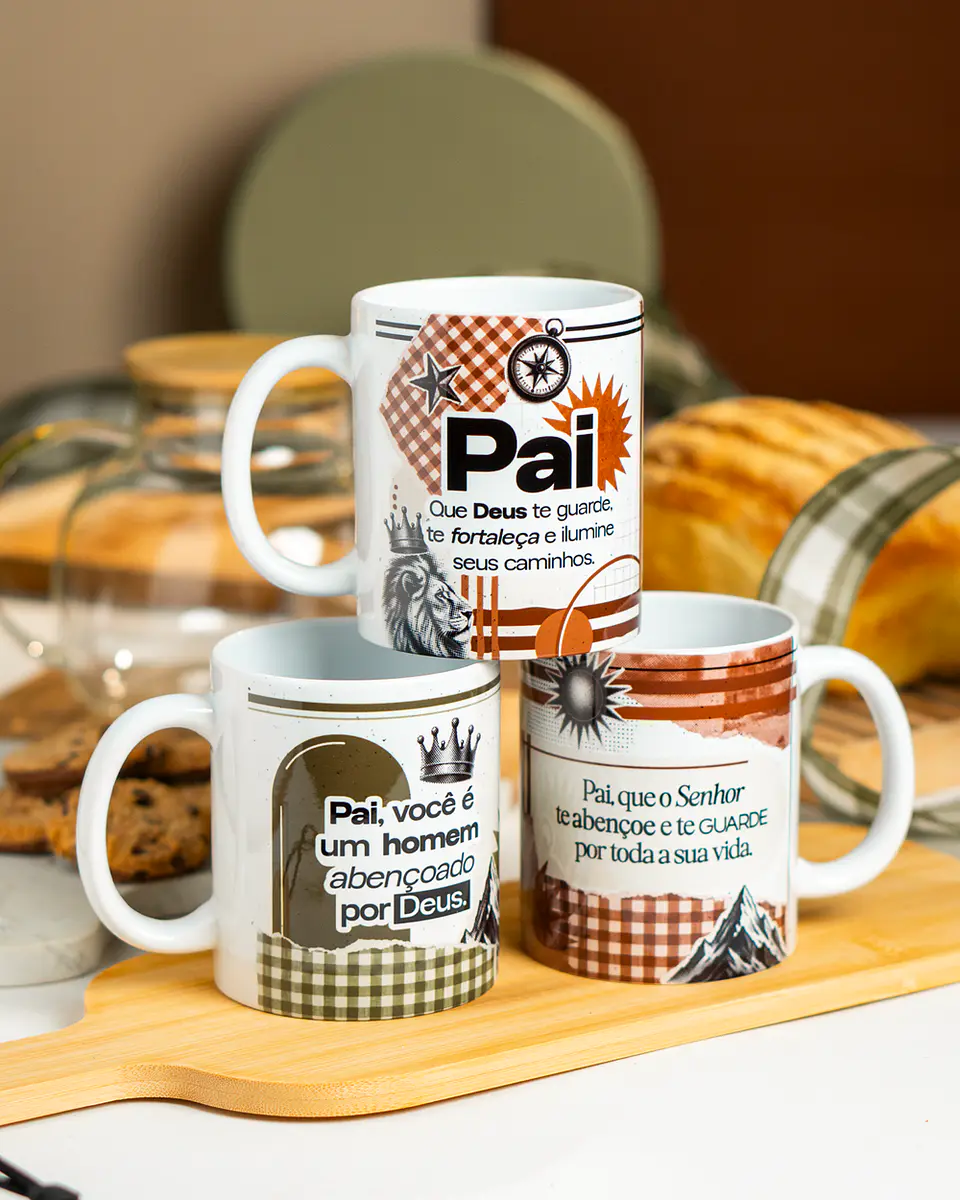 15 Artes para Caneca Pai é Benção Dia dos Pais Arquivo em Png 3