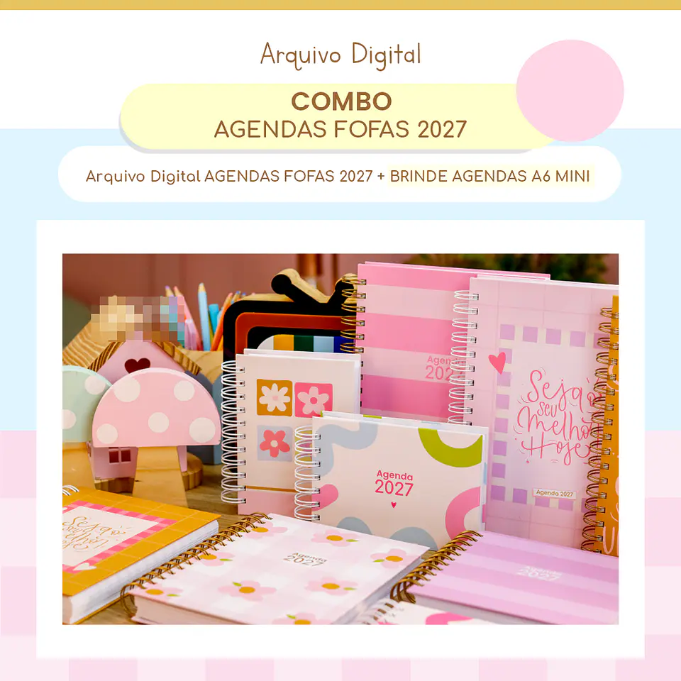 Arquivo Encadernação Agendas Fofas 2027 Arquivo em Pdf 1