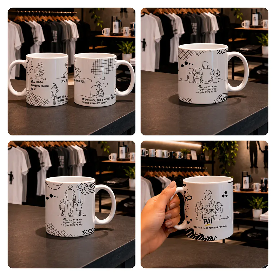 20 Artes para Caneca Minimalista Dia dos Pais Arquivo Editável  1