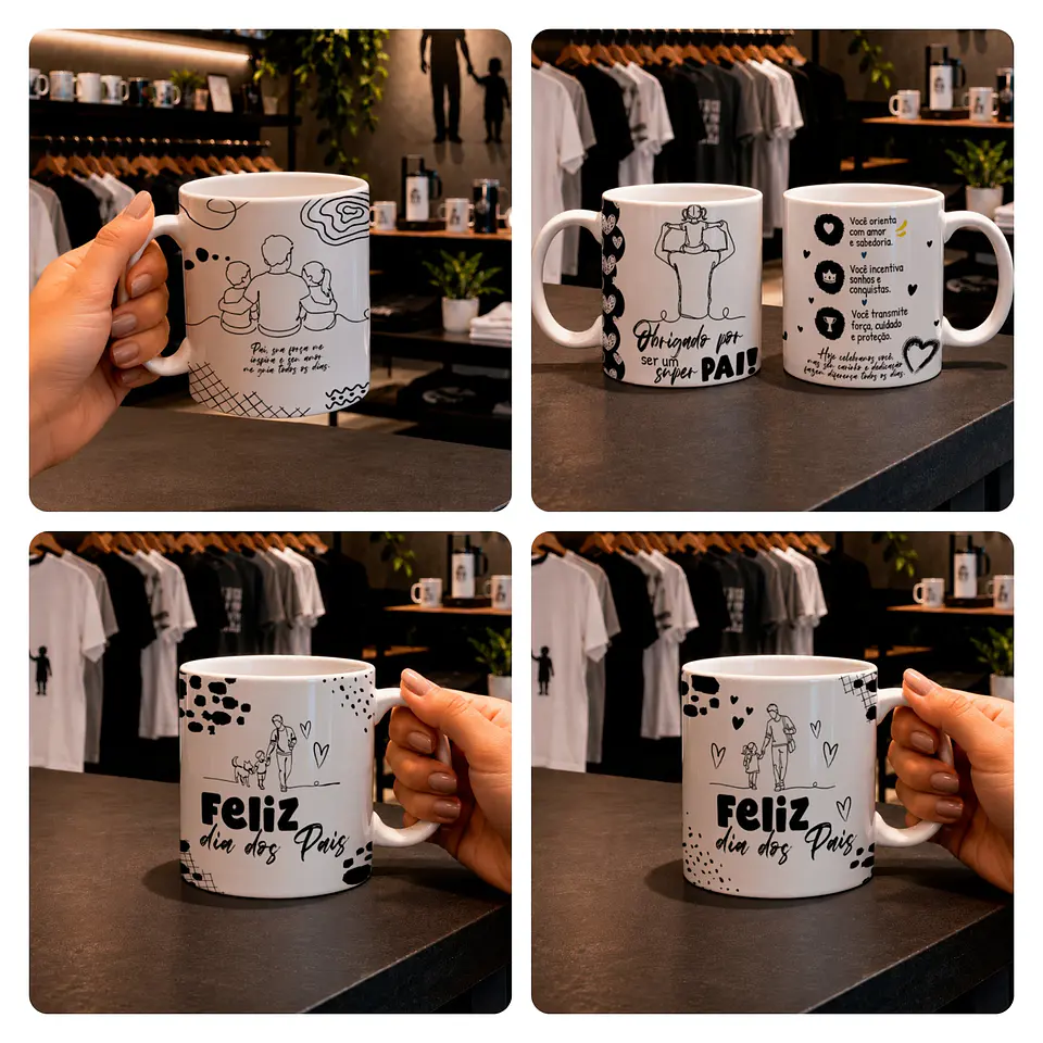 20 Artes para Caneca Minimalista Dia dos Pais Arquivo Editável  3