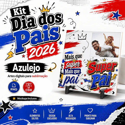 41 Artes para Caneca e Azulejo Dia Dos Pais Arquivo Editável 