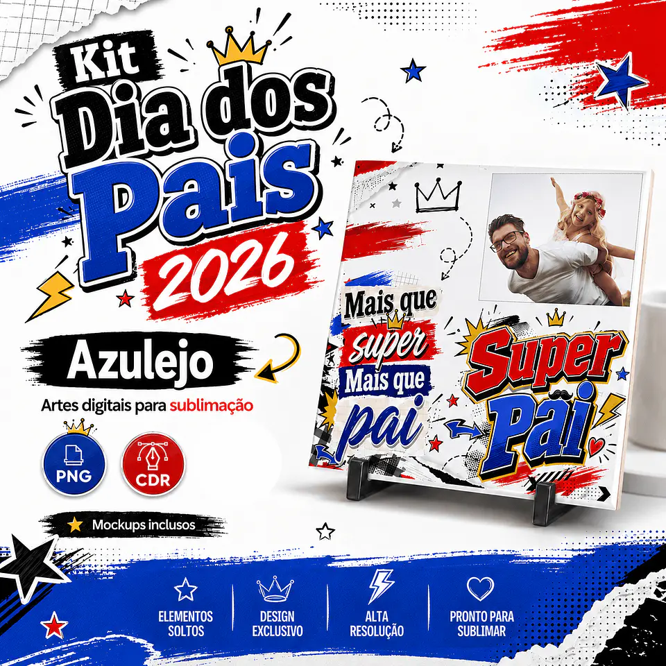 41 Artes para Caneca e Azulejo Dia Dos Pais Arquivo Editável  1