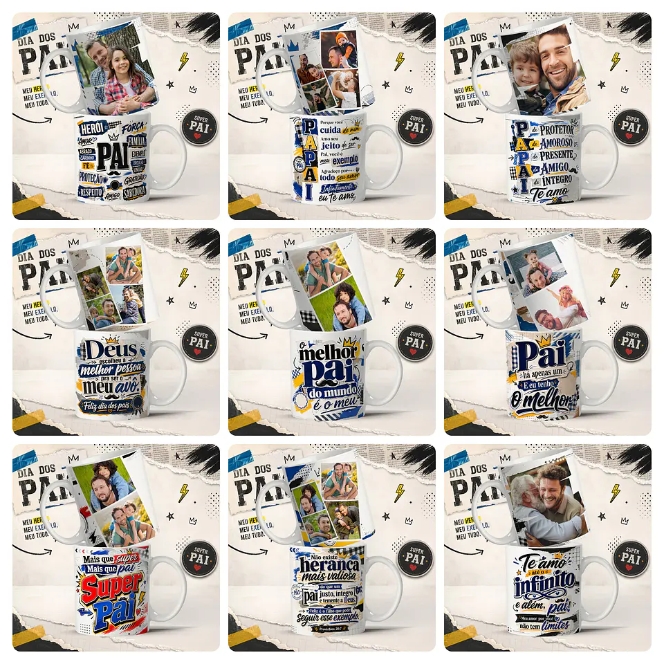 41 Artes para Caneca e Azulejo Dia Dos Pais Arquivo Editável  6