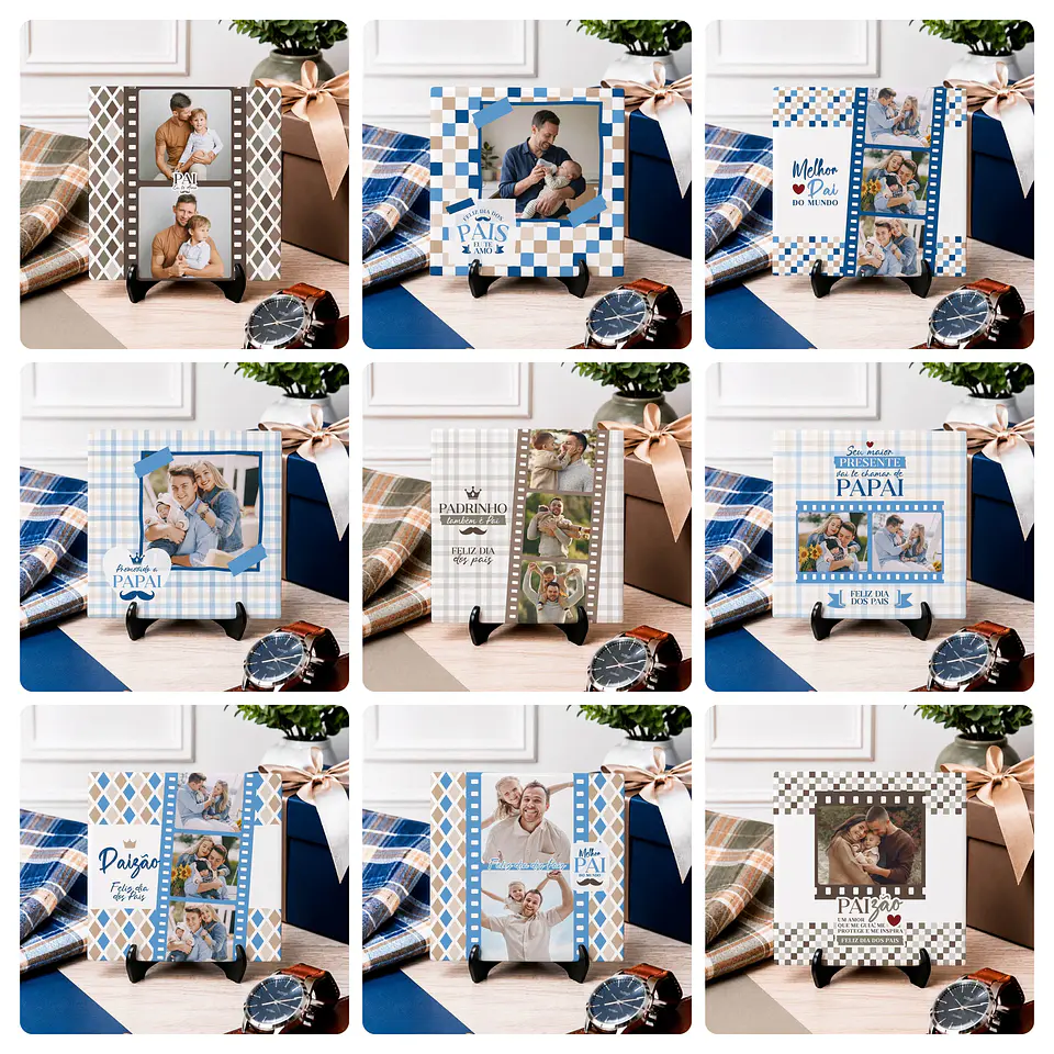 60 Artes para Caneca e Azulejo Dia dos Pais Com Foto e Sem Foto Arquivo Editável 6