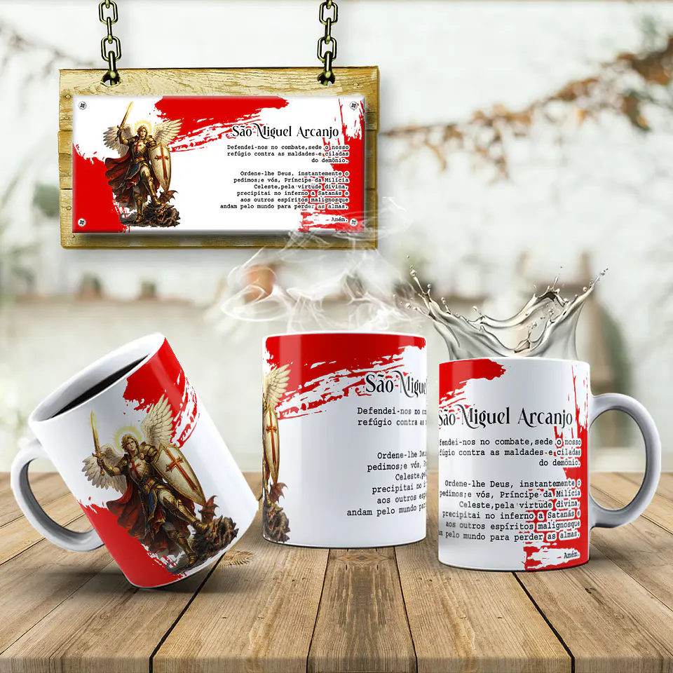 3 Artes para Caneca Arcanjos Arquivo Editável 1