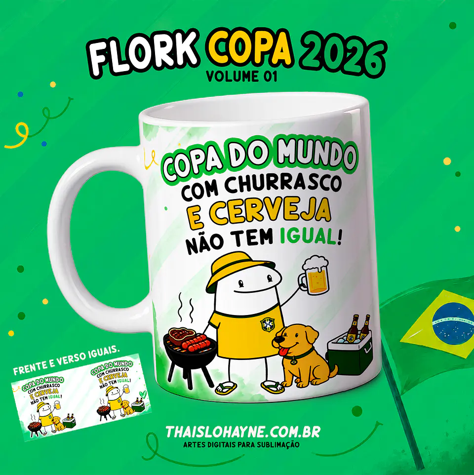 12 Artes para Caneca Flork Copa Brasil Arquivo em Png 9