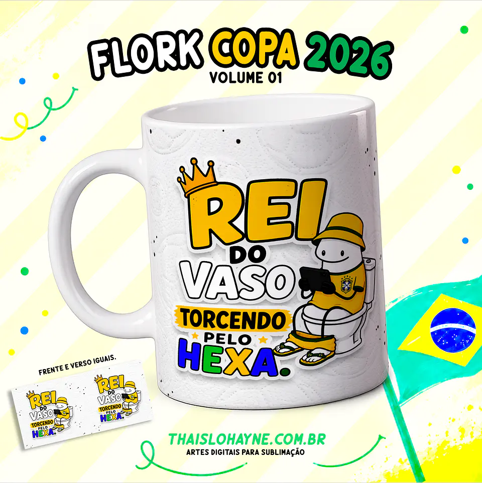 12 Artes para Caneca Flork Copa Brasil Arquivo em Png 11