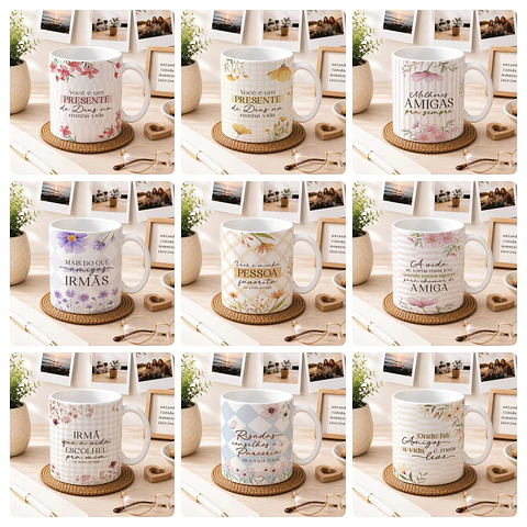 20 Artes para Caneca Dia dos Amigos Arquivo Editável