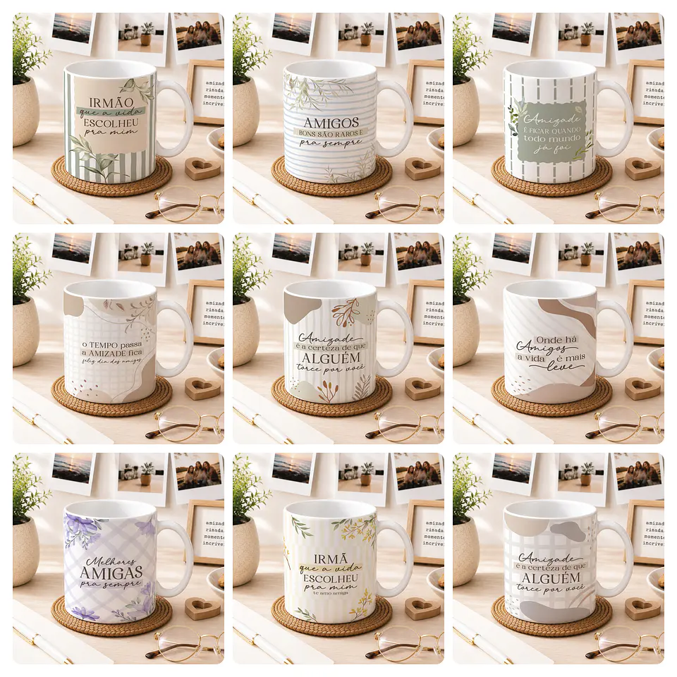 20 Artes para Caneca Dia dos Amigos Arquivo Editável 2