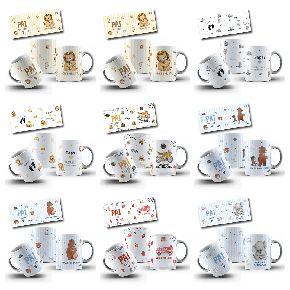 24 Artes para Caneca Dia dos Pais Minimalista Arquivo editável 13