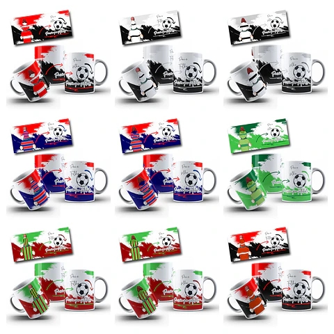 36 Artes para Caneca  Dia dos Pais Futebol Pais e Filhos Arquivo Editável 