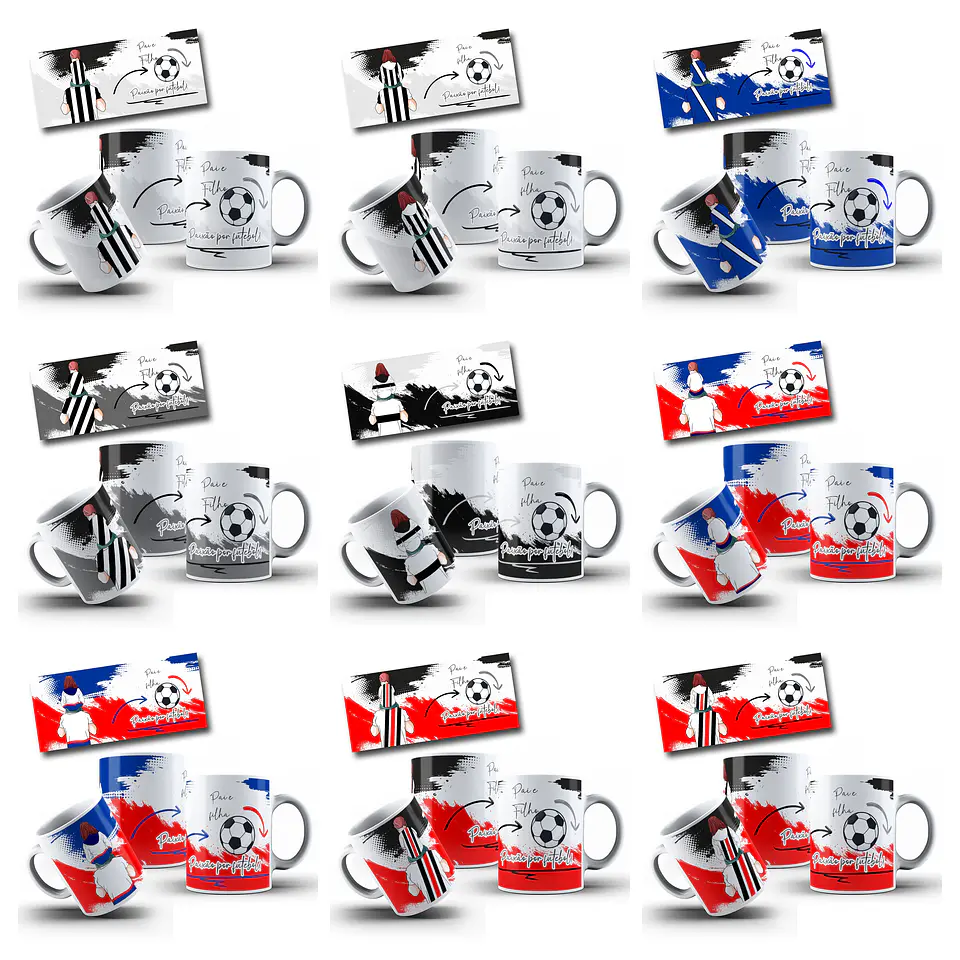 36 Artes para Caneca  Dia dos Pais Futebol Pais e Filhos Arquivo Editável  2