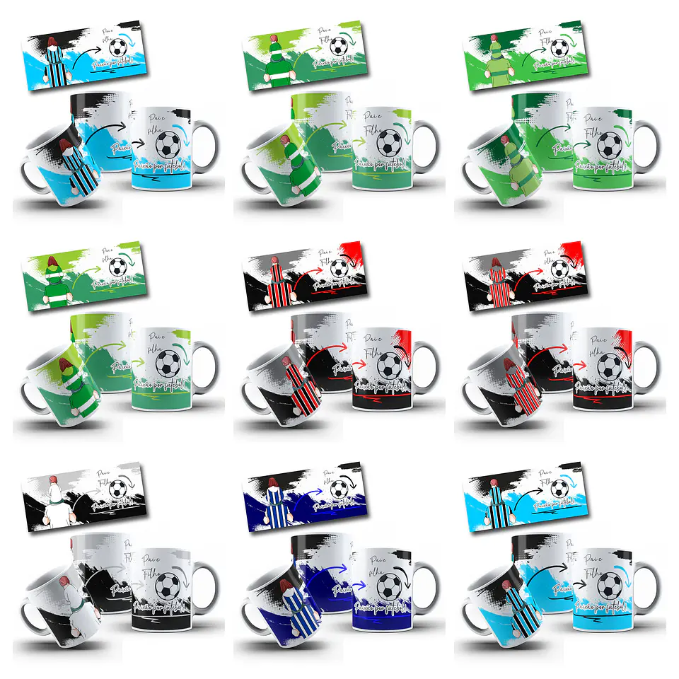 36 Artes para Caneca  Dia dos Pais Futebol Pais e Filhos Arquivo Editável  4