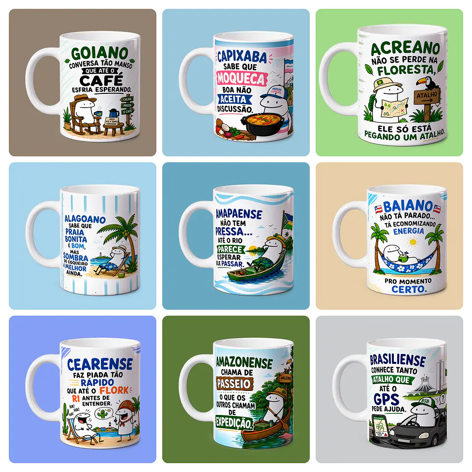 54 Artes para Caneca e Camisa Estados do Brasil Flork Divertido em Png 1