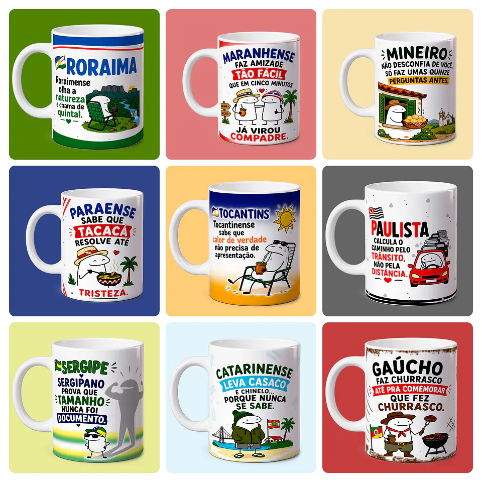 54 Artes para Caneca e Camisa Estados do Brasil Flork Divertido em Png 2