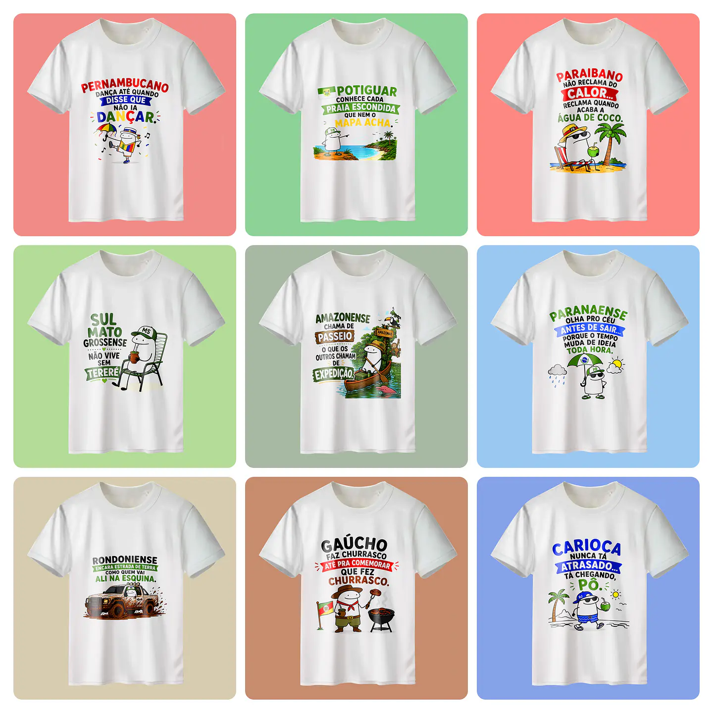 54 Artes para Caneca e Camisa Estados do Brasil Flork Divertido em Png 4