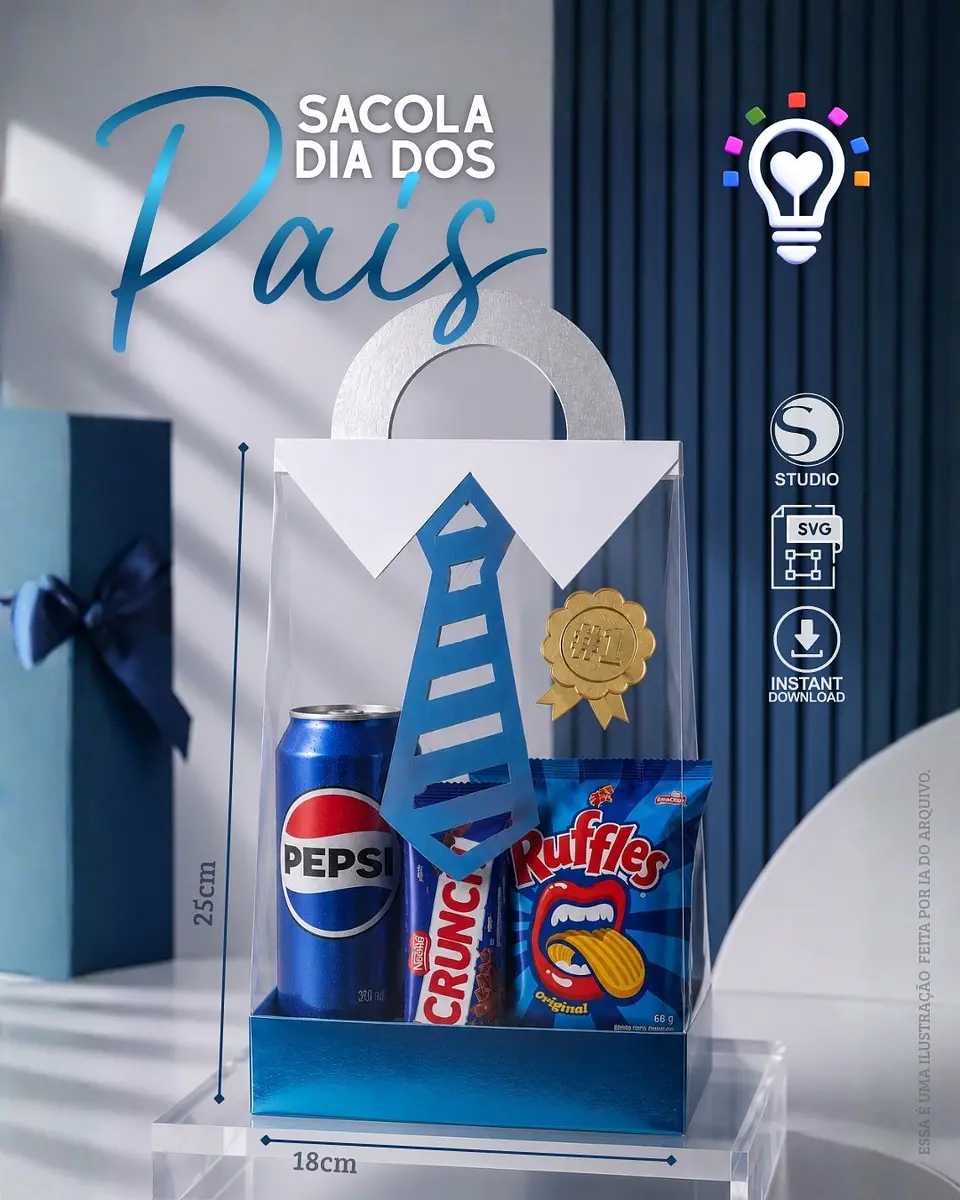 Arquivos de Corte Sacola e Cesta Dia dos Pais em Pdf 1