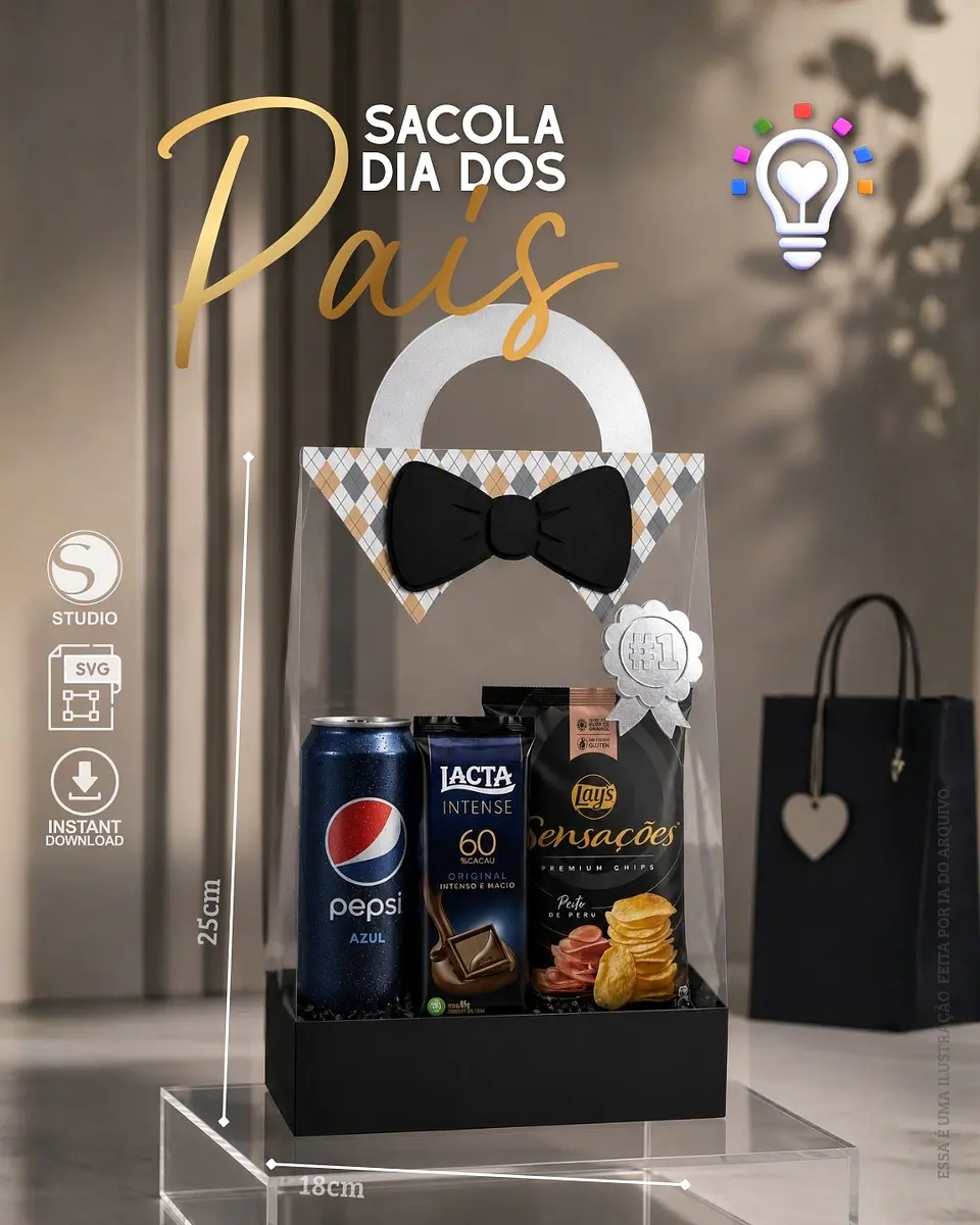 Arquivos de Corte Sacola e Cesta Dia dos Pais em Pdf 2