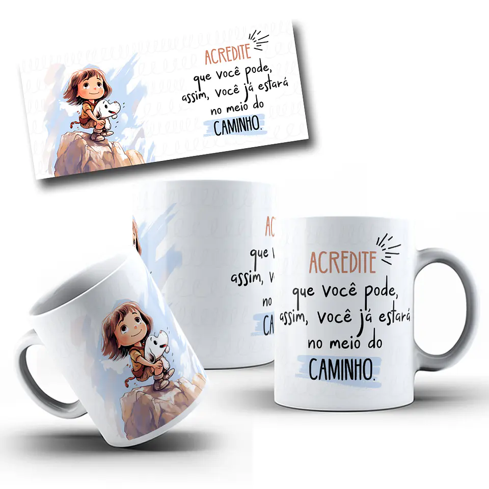 6 Artes para Caneca Frases Positividade Arquivo em Jpg  1