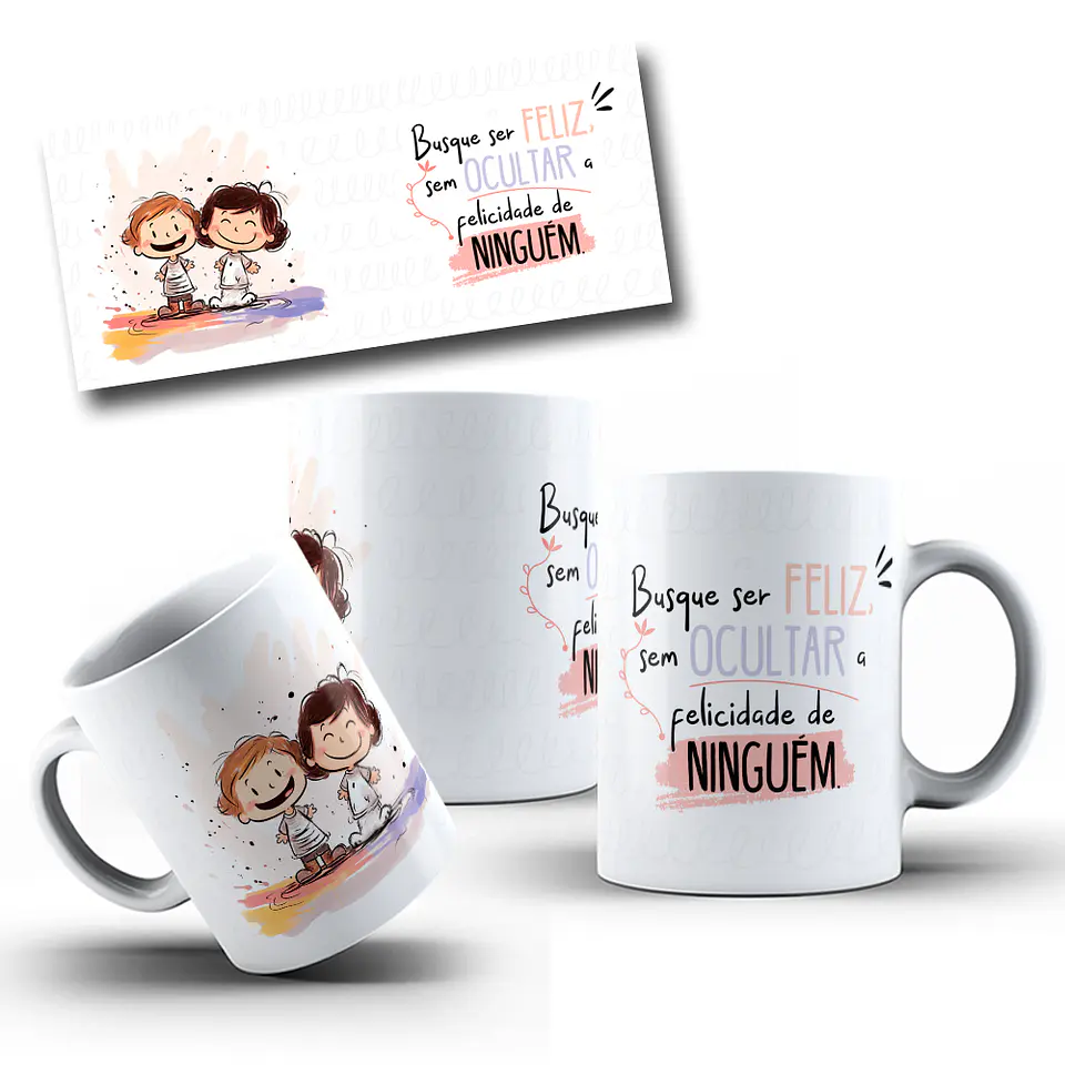 6 Artes para Caneca Frases Positividade Arquivo em Jpg  4