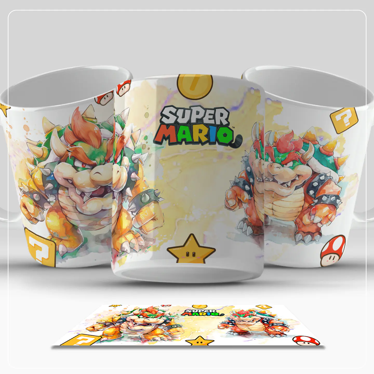 6 Artes para Caneca Super Mario Aquarela Arquivo em Png  6