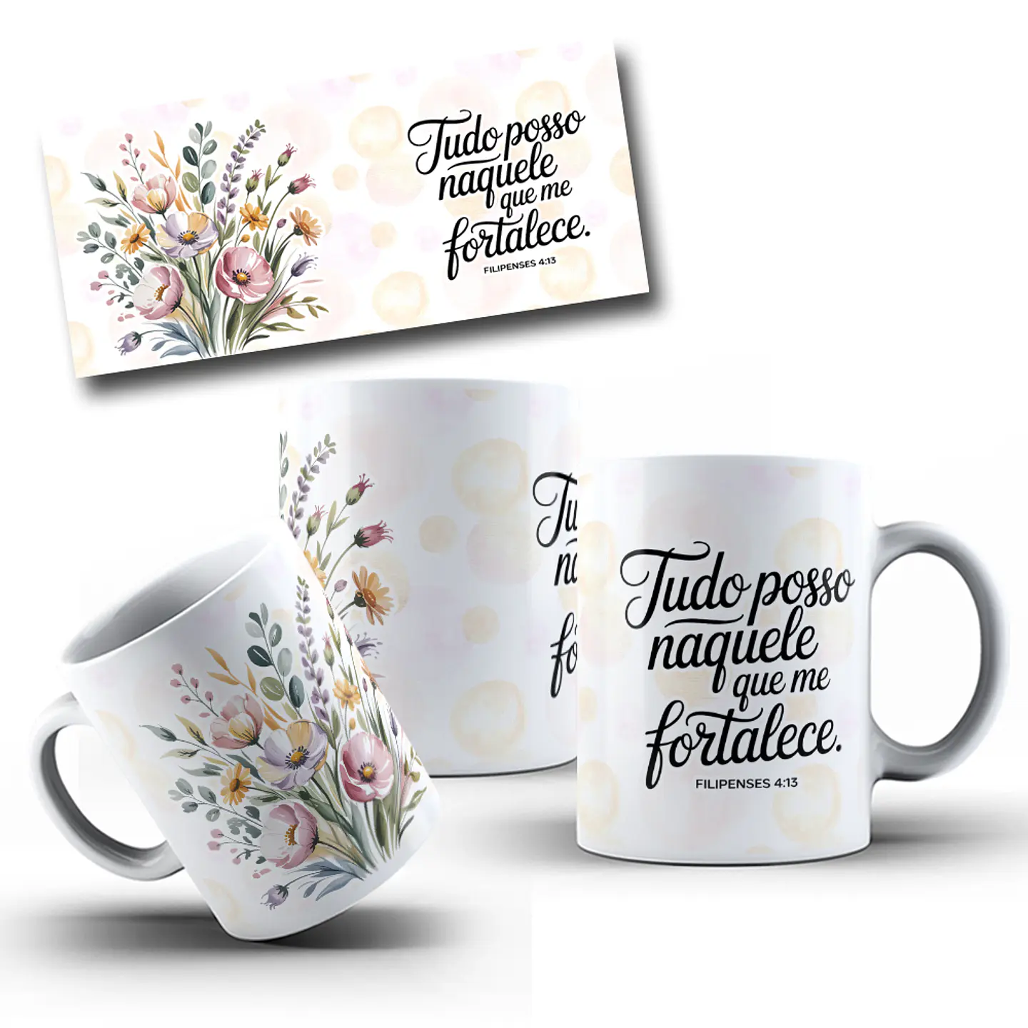 10 Artes para Caneca Jardim da Fé Frases Arquivo em Png 1
