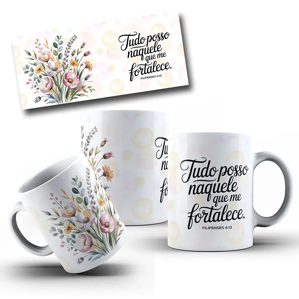 10 Artes para Caneca Jardim da Fé Frases Arquivo em Png 1