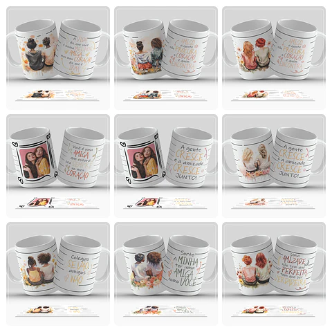 12 Artes para Caneca Amigas Amizade Arquivo em Png
