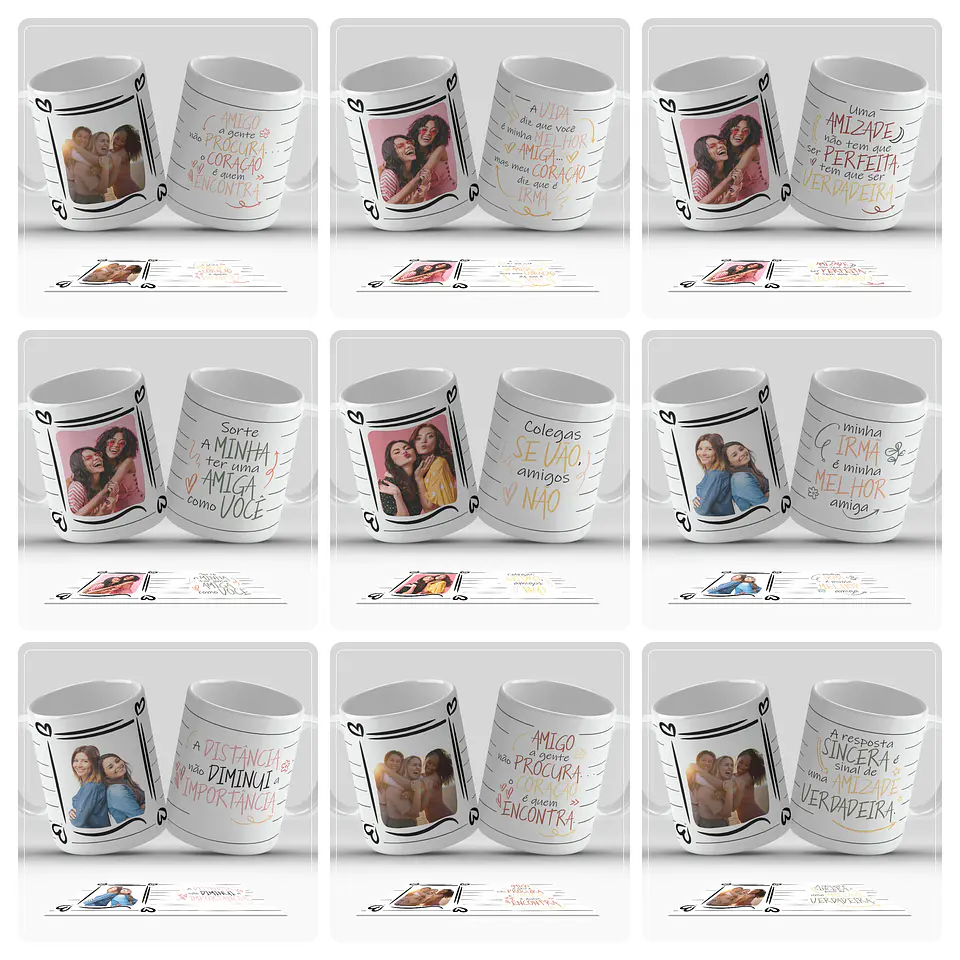 12 Artes para Caneca Amigas Amizade Arquivo em Png 2