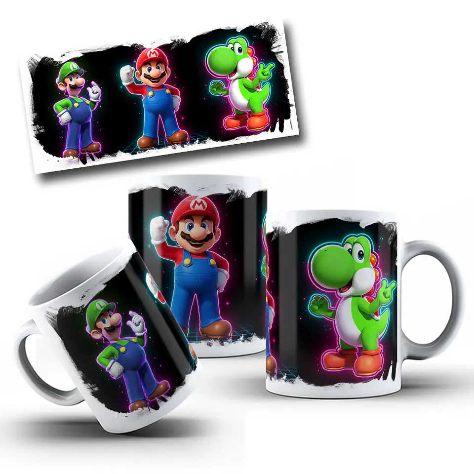15 Artes para Caneca Neon Personagens Arquivos em Png 2
