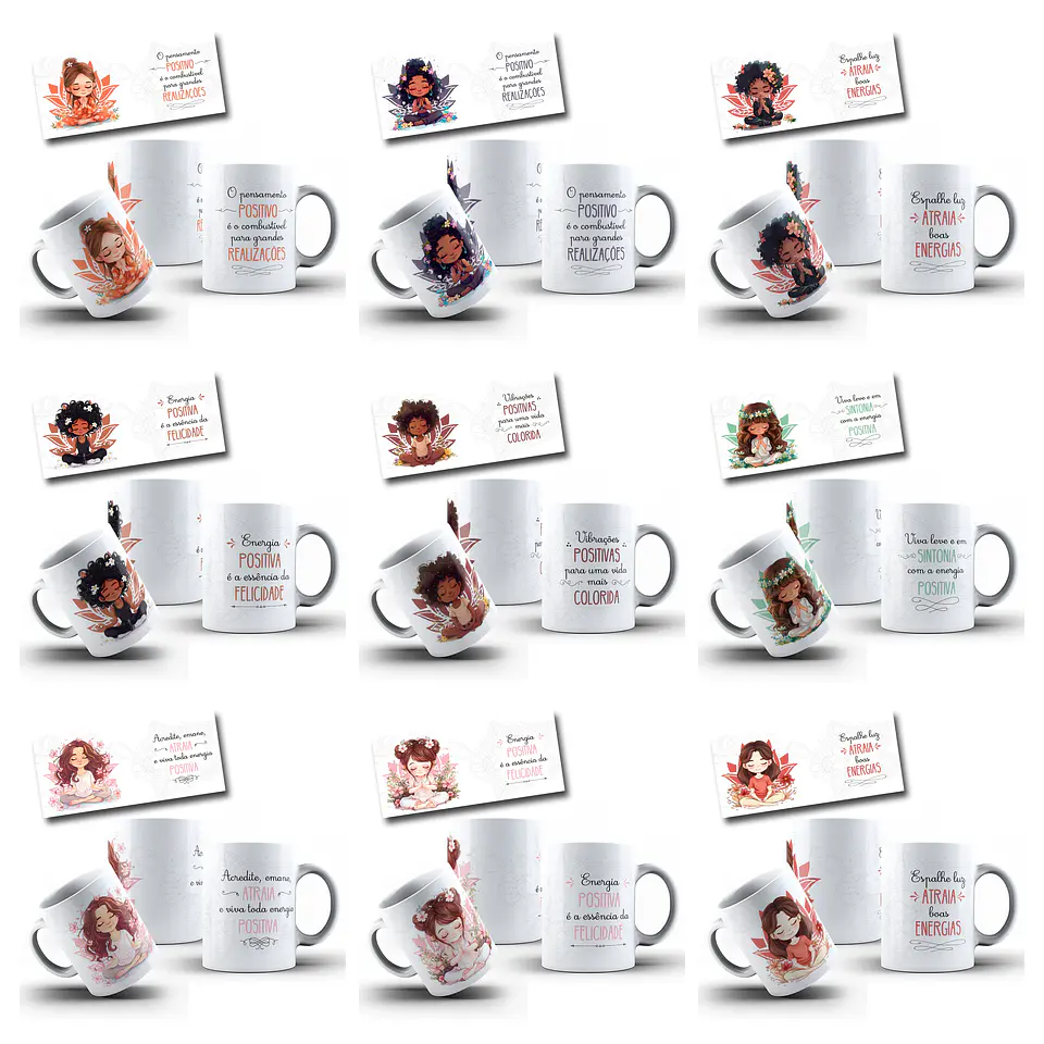 24 Artes para Caneca Frases Good Vibes Arquivo em Jpg  3