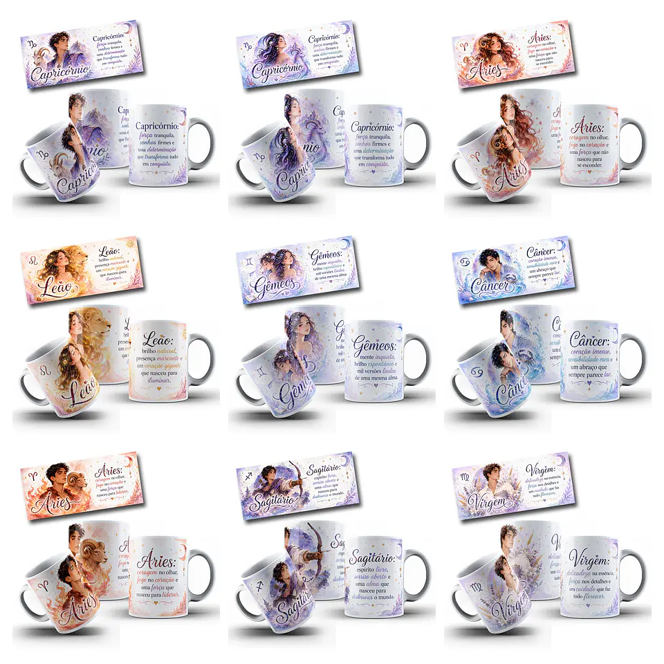 48 Artes para Caneca Signos Zodíacos Arquivo em Jpg 2