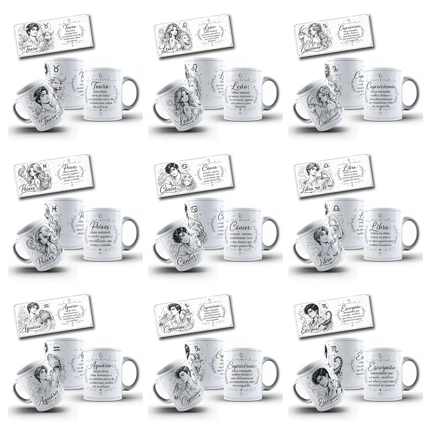 48 Artes para Caneca Signos Zodíacos Arquivo em Jpg 4