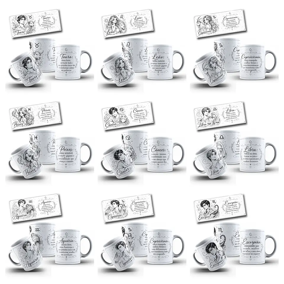 48 Artes para Caneca Signos Zodíacos Arquivo em Jpg 4