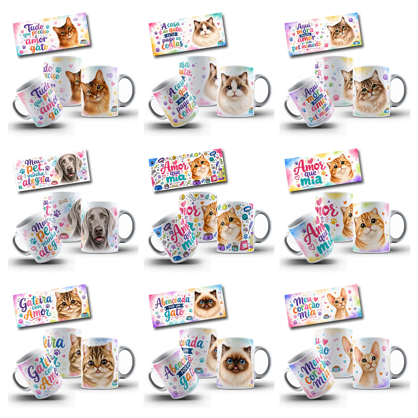 20 Artes para Caneca Cachorros Pets Lovers Arquivo em Jpg  3