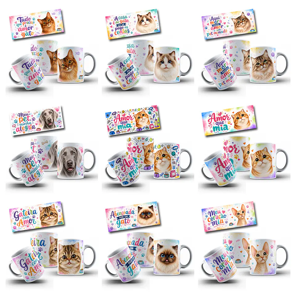 20 Artes para Caneca Cachorros Pets Lovers Arquivo em Jpg  3