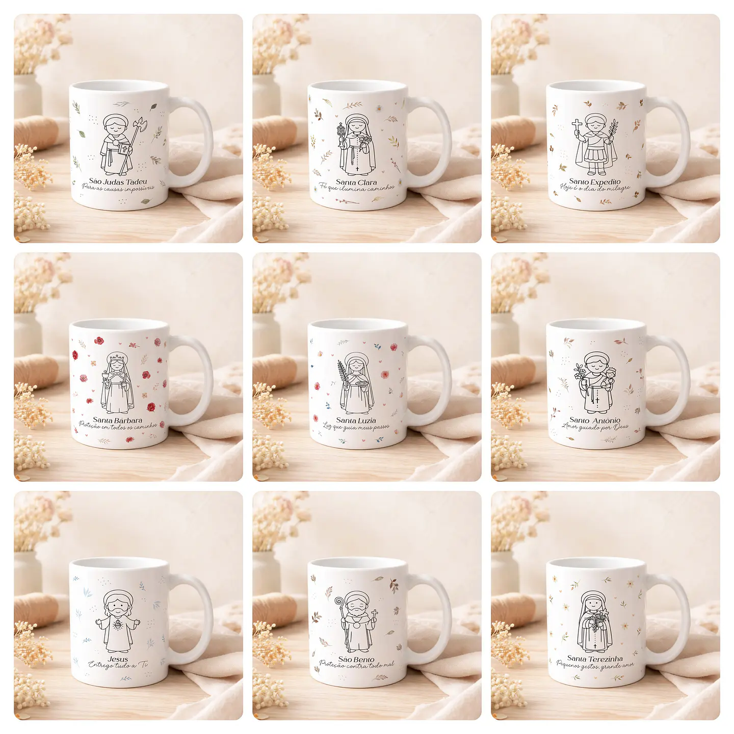 20 Artes para Caneca Santinhos Arquivo Editável  2