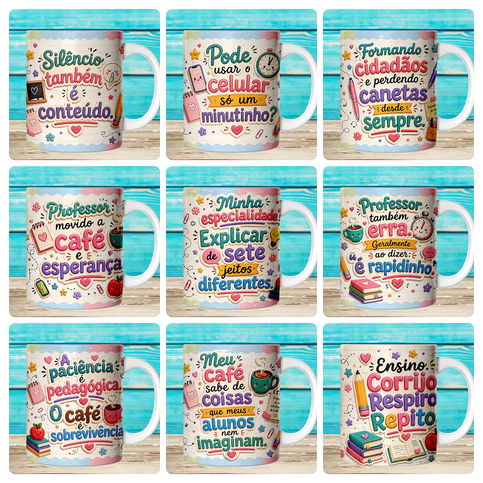 59 Artes para Caneca Dia dos Professores Divertido Arquivo em Jpg 6