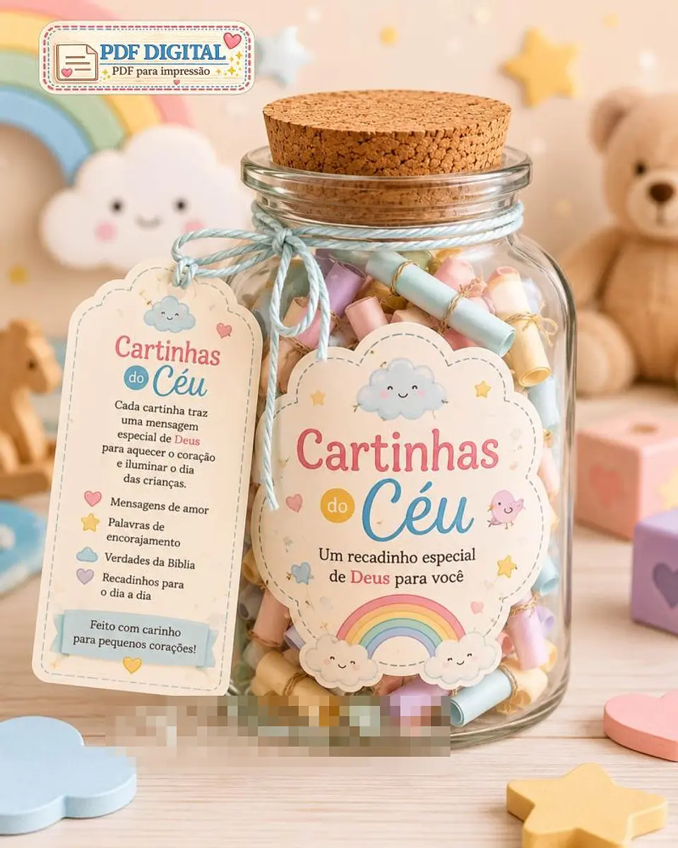 Arquivo Pote Cartinhas do Céu Para crianças Arquivo em Pdf  1