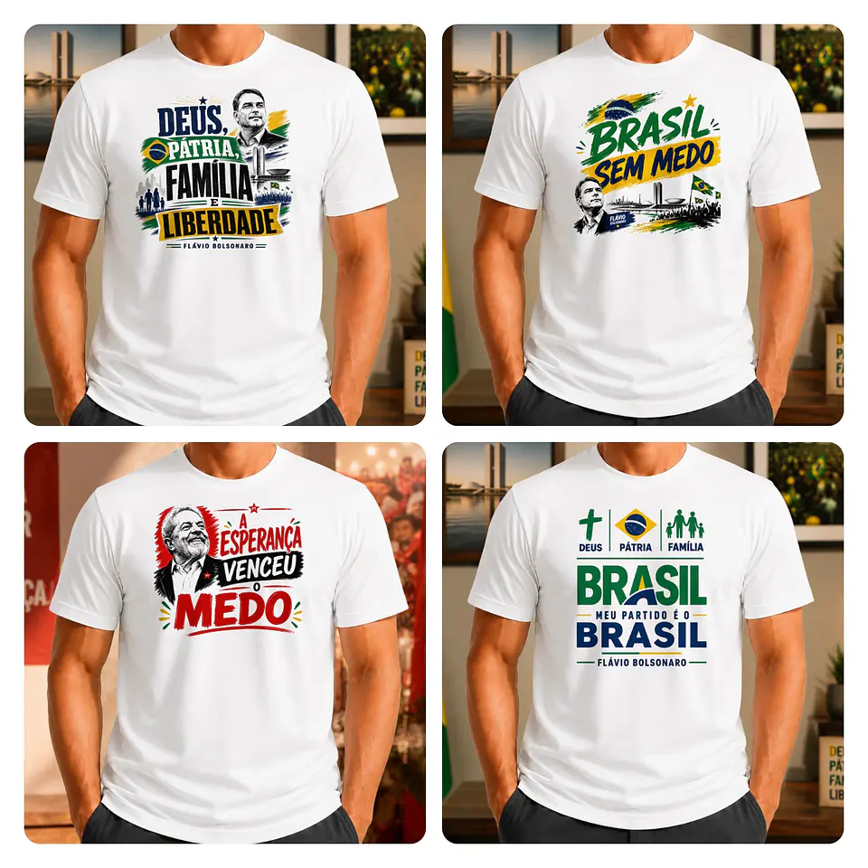 20 Artes para Caneca e Camisa Lula PT e Flávio Bolsonaro PL Politica Arquivo em Jpg 6